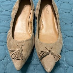 J. Crew Women's Tan Suede Tassel Flats